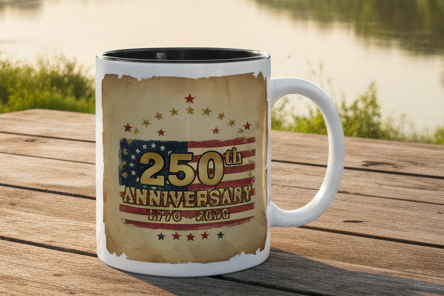 🇺🇸: 250th Anniversary 13-Colony Flag Stars Ceramic Mug | 1776-2026 Commemorative