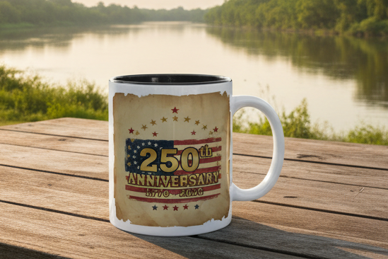 🇺🇸: 250th Anniversary 13-Colony Flag Stars Ceramic Mug | 1776-2026 Commemorative