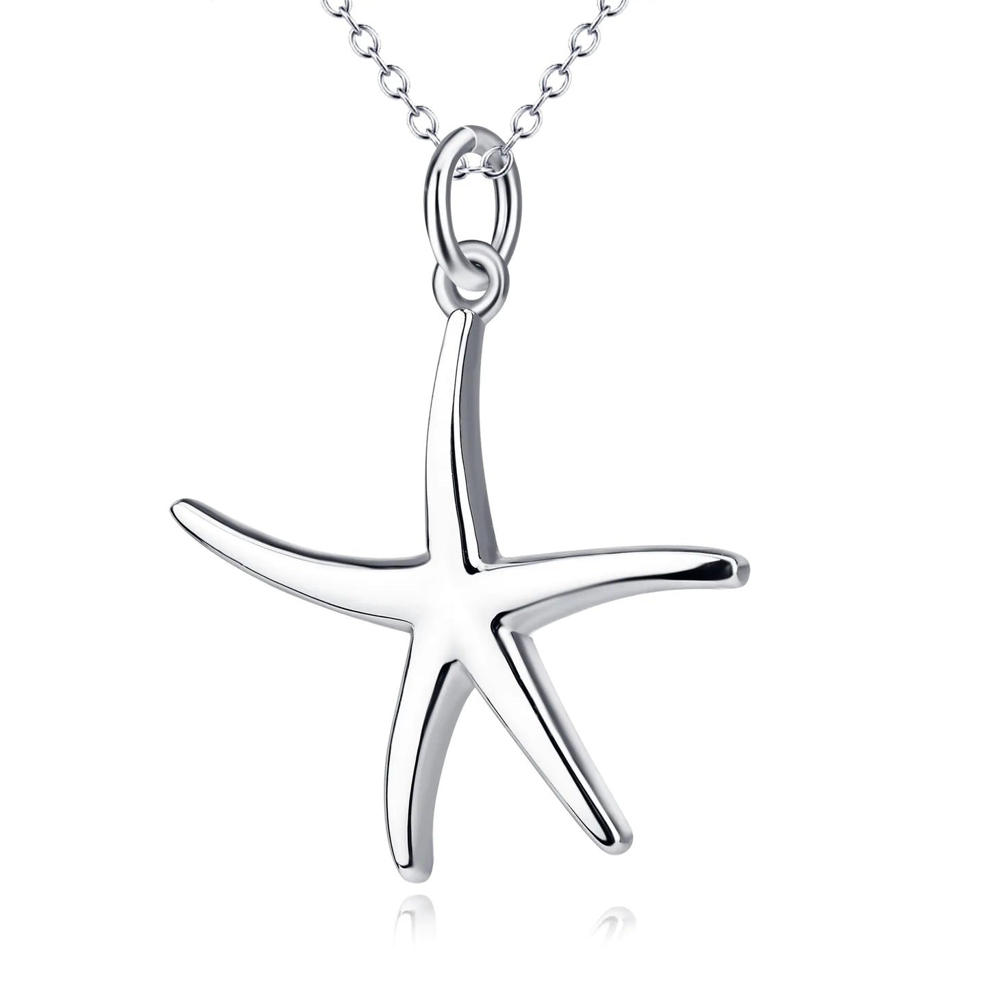 💎: 925 Sterling Silver Starfish Pendant Necklace - Ocean Charm Jewelry for Women