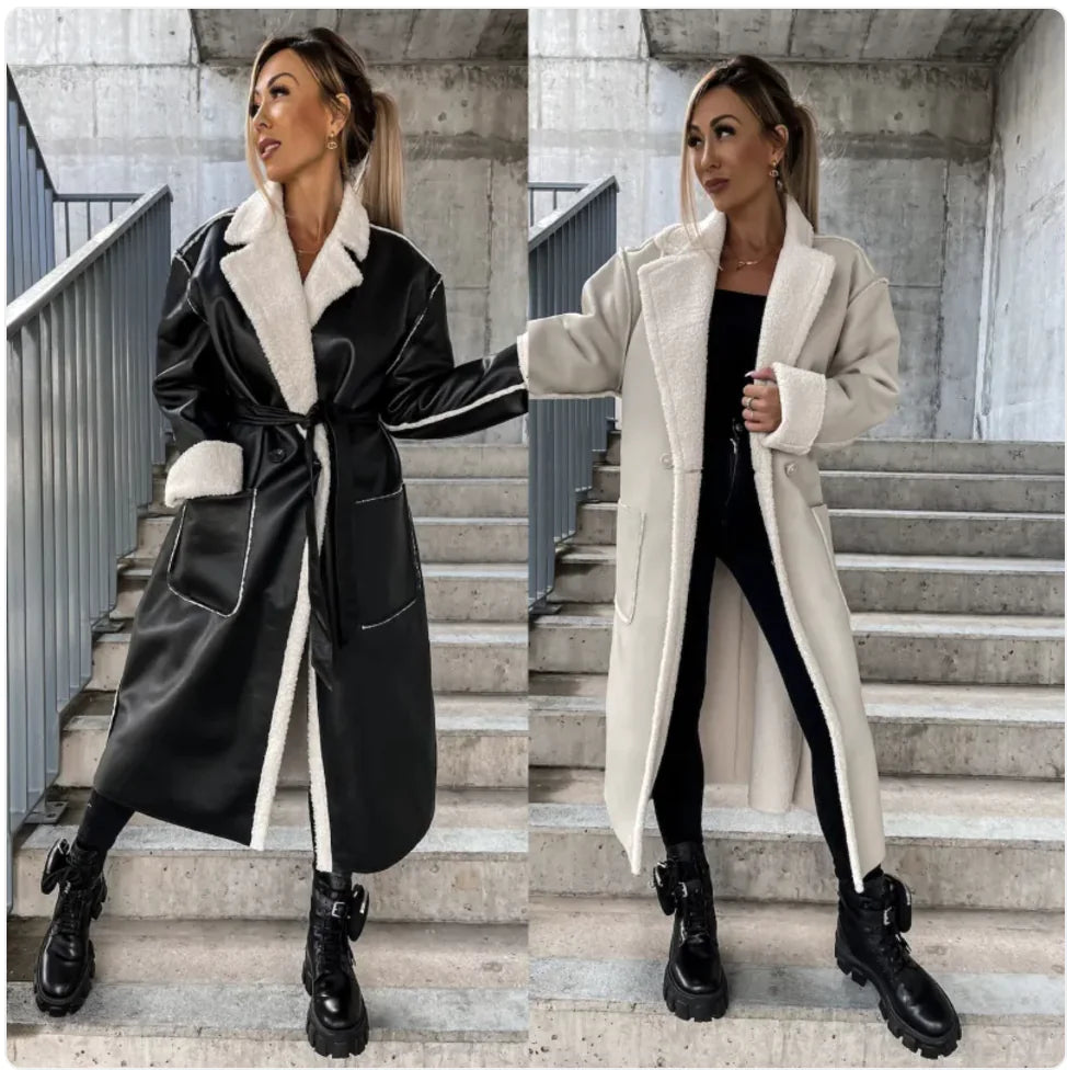 🧥Autumn Winter Thick Leather Trench Coat