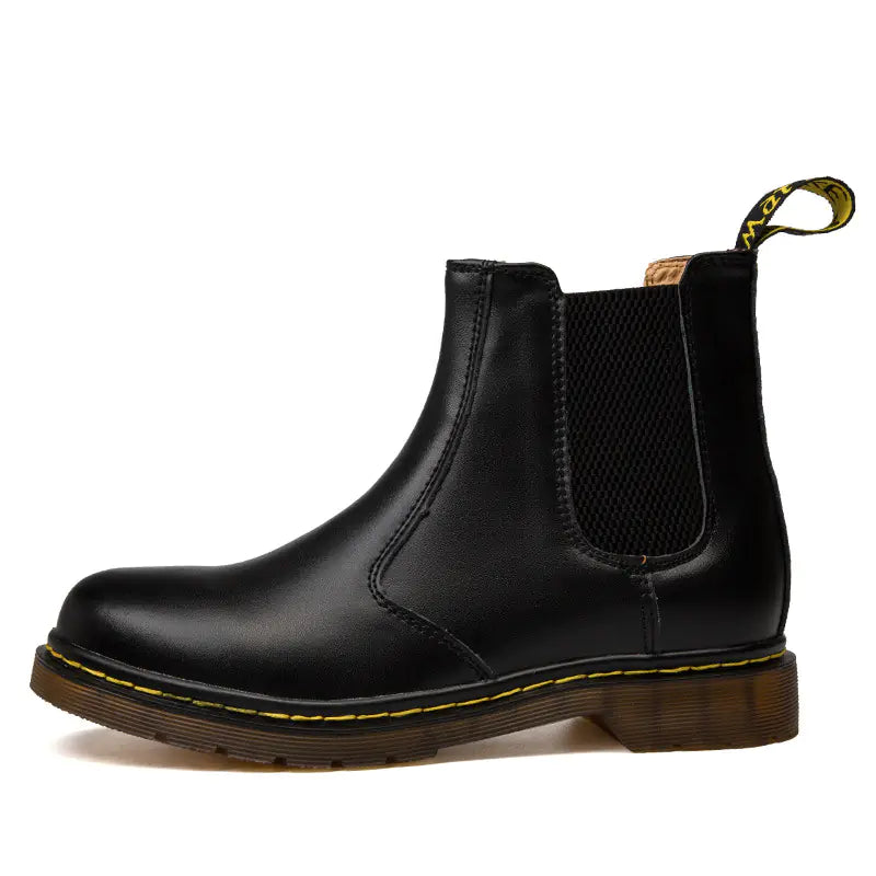 🍂: Autumn Style Thick-Heeled Cowhide Martin Boots - Women's Premium Leather Footwear