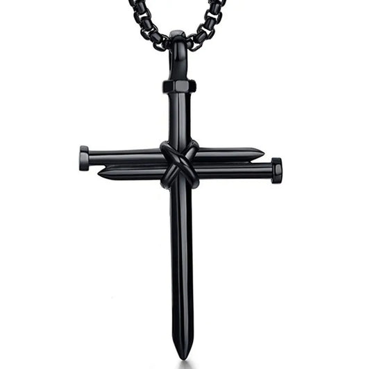 Punk Style Titanium Steel Cross Pendant Necklace - Wholesale