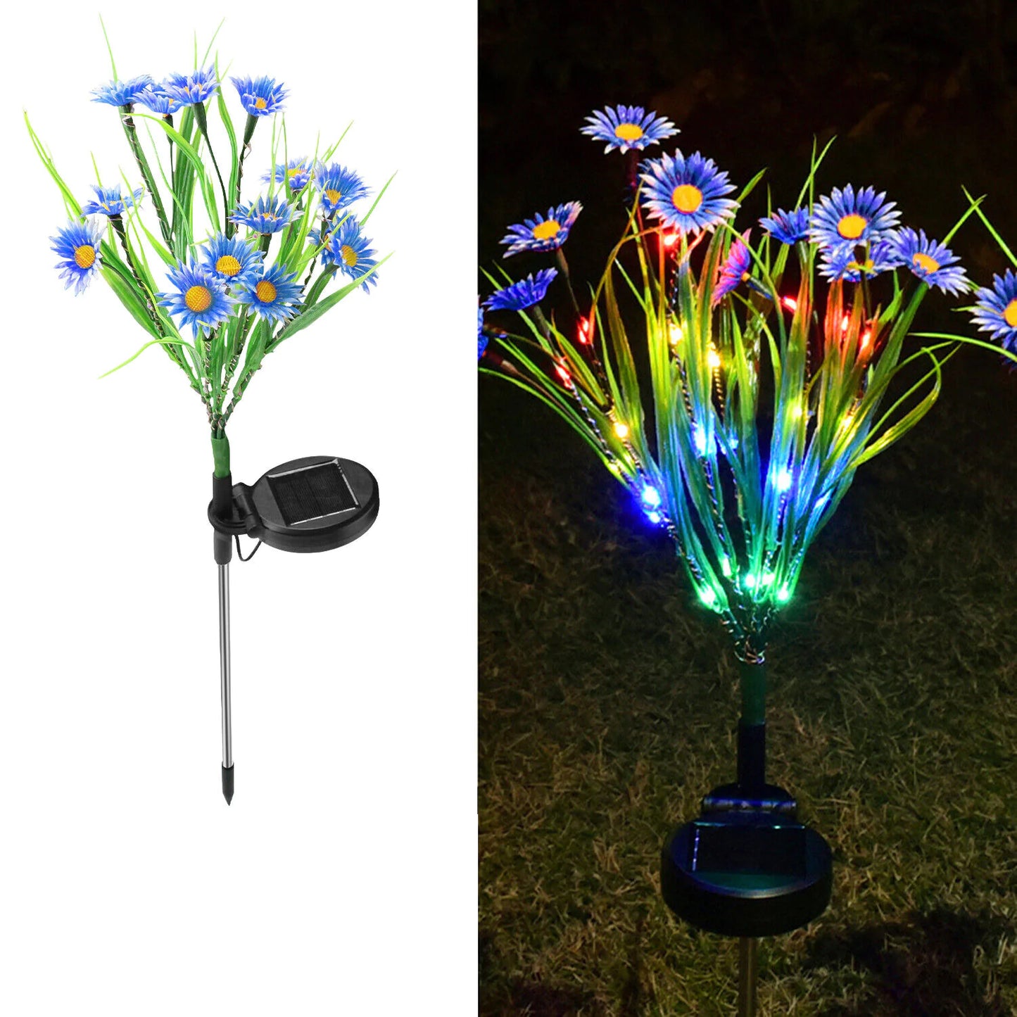 🌸 Solar Garden Lights LED Flower Stake - Waterproof Outdoor Patio Decor