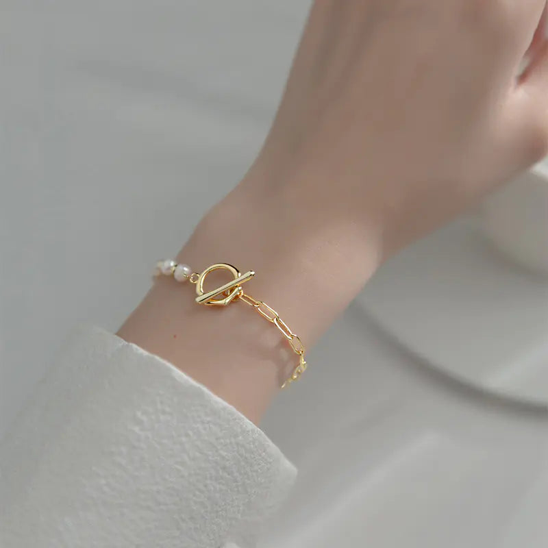 📿: Korean Style Women's Pearl Stitching Bracelet - Artisan Fashion Jewelry