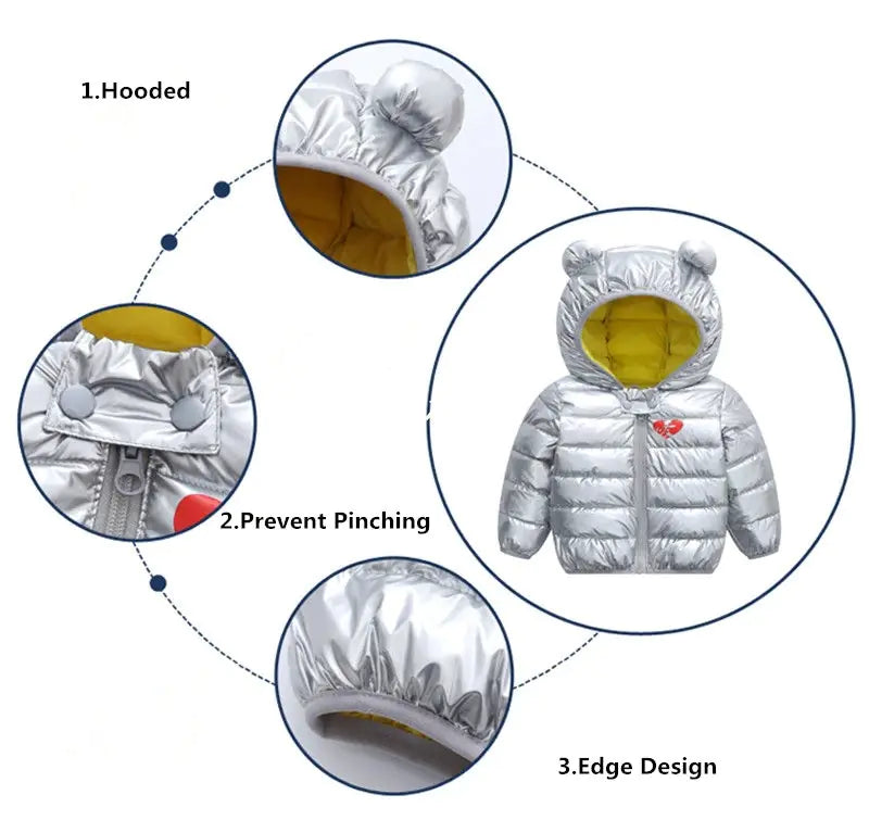 🧥: Kids' Down Jacket and Cotton Coat Two-Piece Set