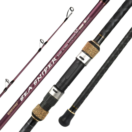 🎣 Berrypro Surf Spinning & Casting Rod - Carbon Fiber Travel Rod 9ft 2-Piece