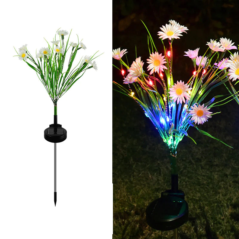 🌸 Solar Garden Lights LED Flower Stake - Waterproof Outdoor Patio Decor