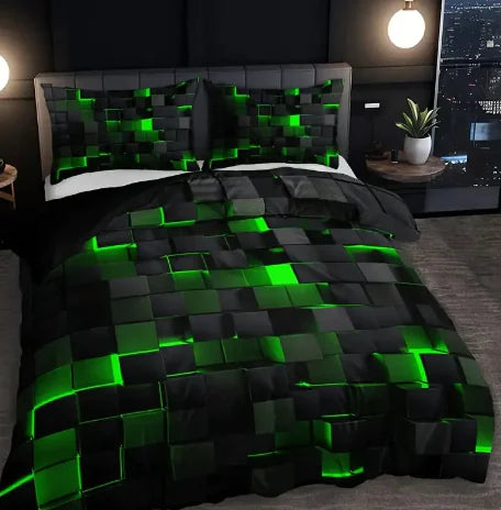 🛏️: Abstract Grid Series Quilt Cover Digital Printing Bedding