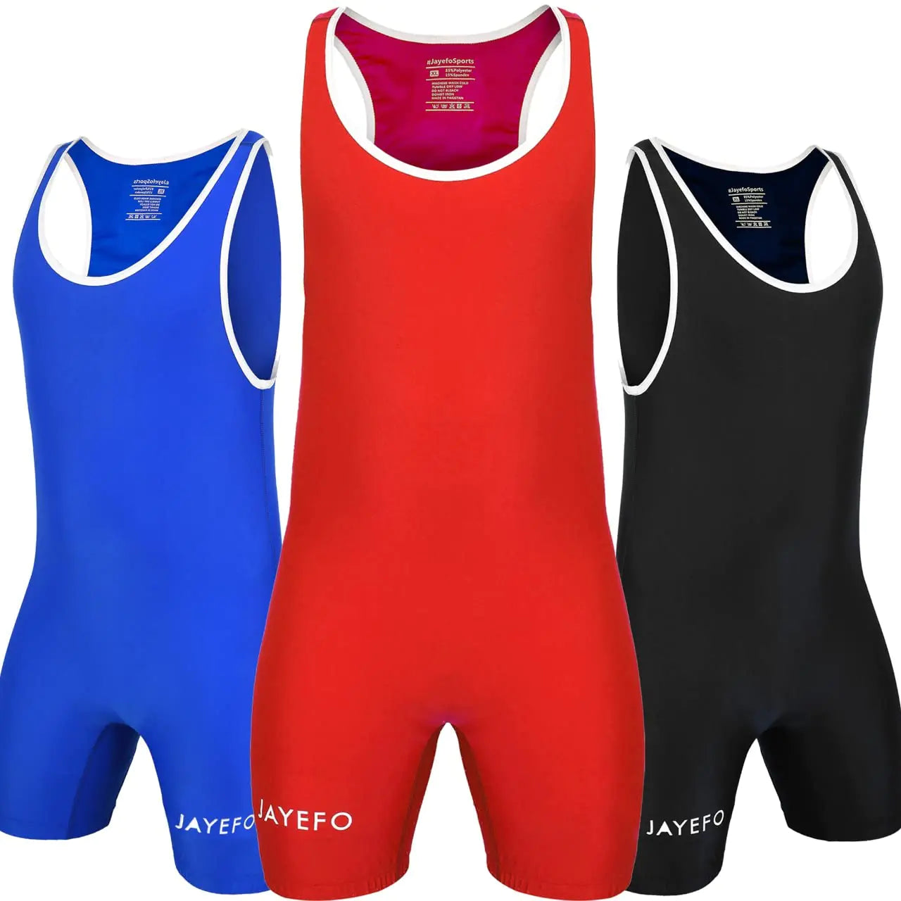 🤼 Jayefo Adult Wrestling Singlet - Breathable Performance Gear (Large, Red)