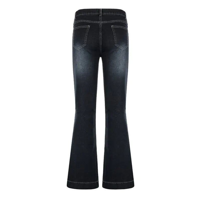 👖: Flare Jeans Women's Low Waist Trousers - Retro Curve-Hugging Style