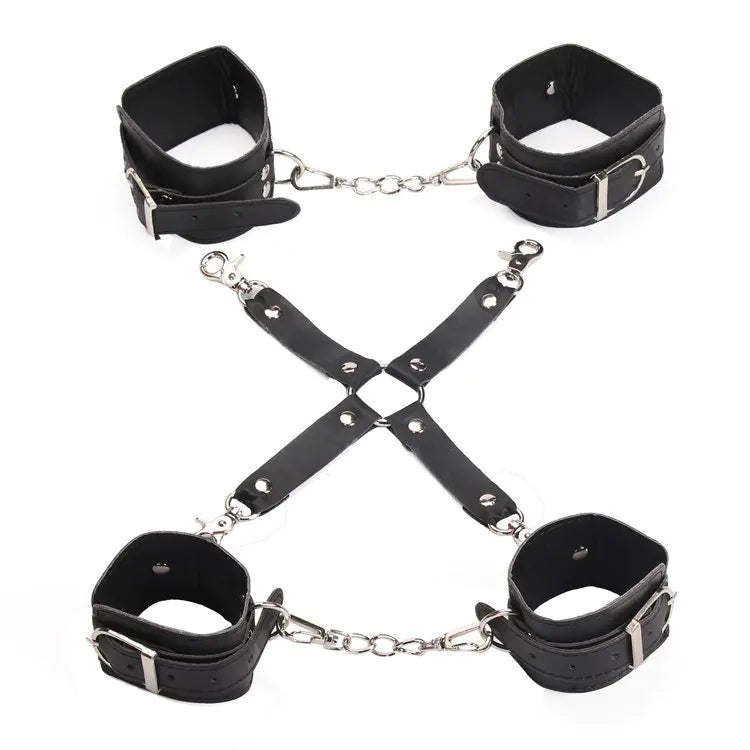 🖤 8-Piece Premium Leather Bondage Collection - Complete Intimate Play Set