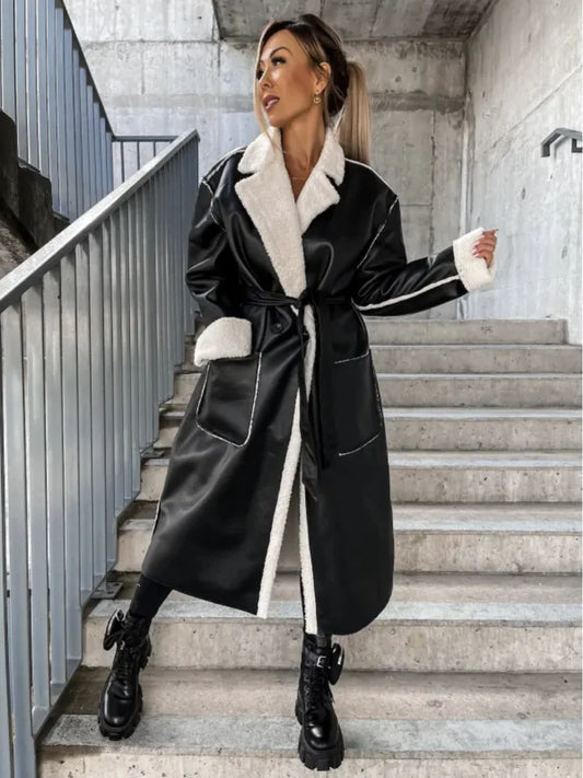 🧥Autumn Winter Thick Leather Trench Coat