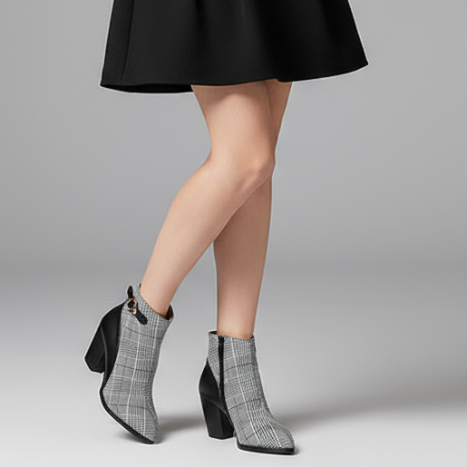 👢: Women's High Heel Short Boots with Thick Heels