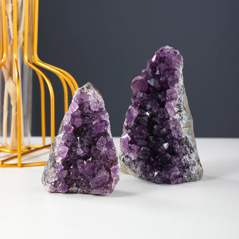 💜: Natural Amethyst Cluster Decoration - Genuine Purple Crystal Display