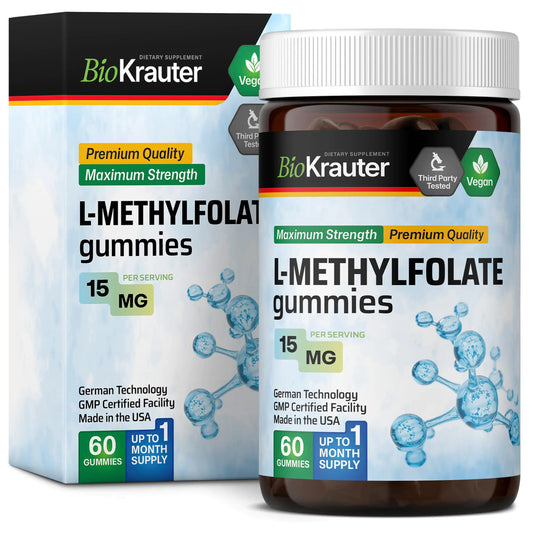 🍎 BIO KRAUTER L-Methylfolate Gummies - 25mg DFE Vegan Chews