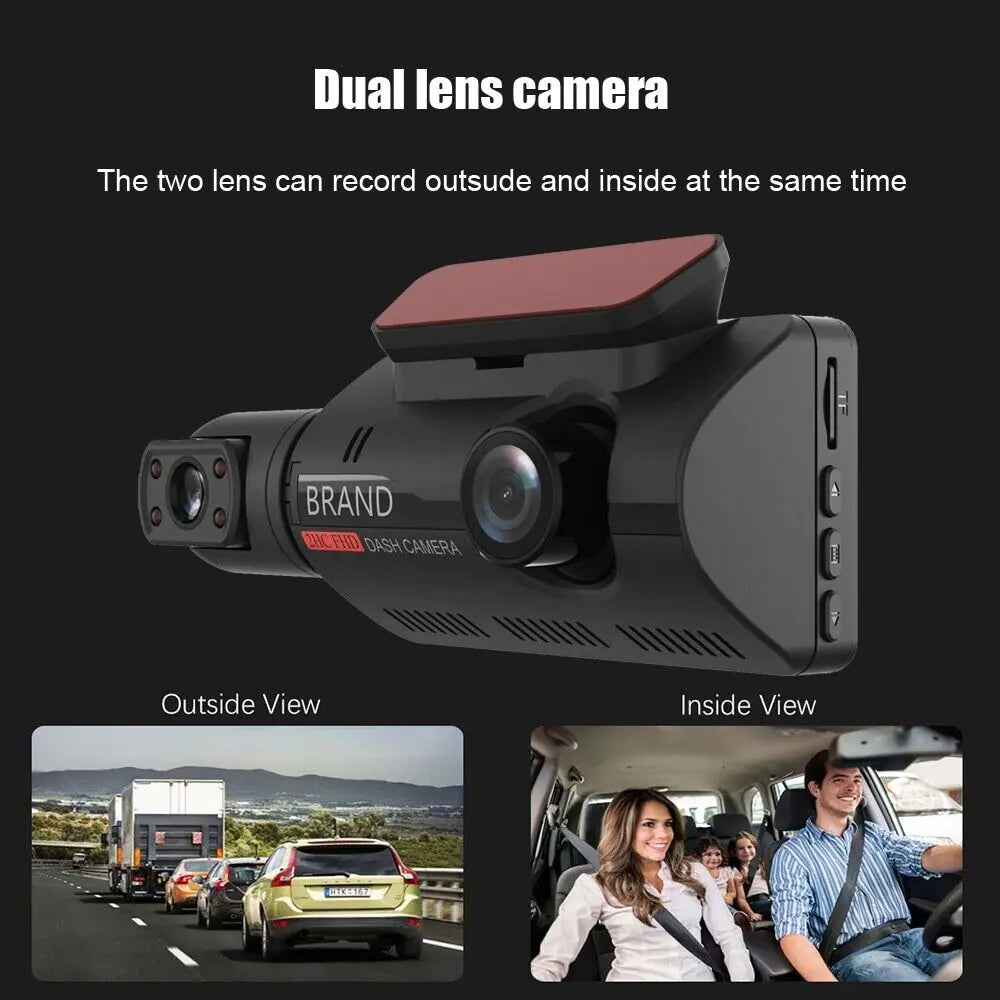 📹: 1080P Dual Lens Car DVR - Front & Inside Dash Cam with G-Sensor