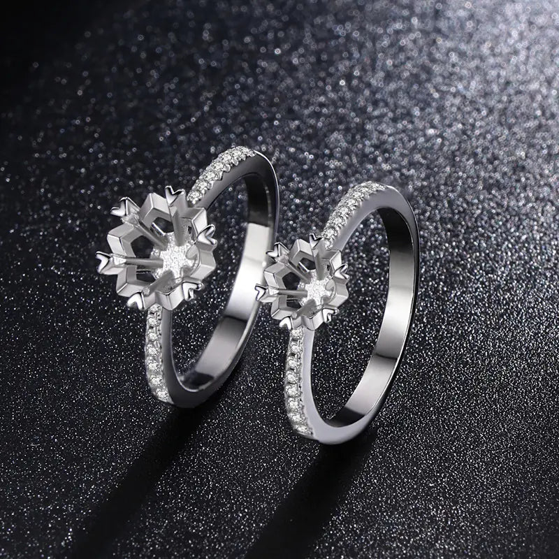 💎: S925 Sterling Silver 1 Carat Moissanite Snow Ring - Luxury Winter Jewelry