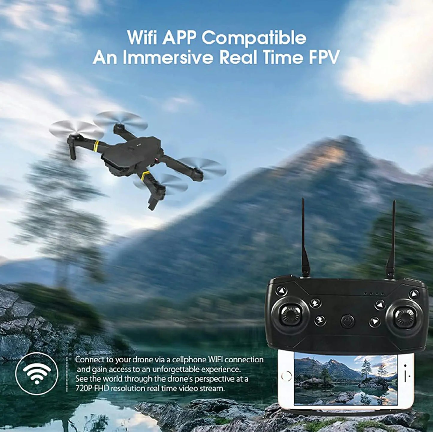 🚁: 4K HD Dual Camera Drone - WiFi FPV Foldable Quadcopter with Wide Angle