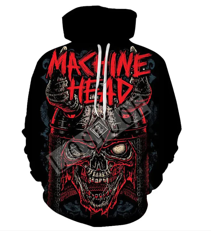 👕: Printed Skull Head Hooded Sweater