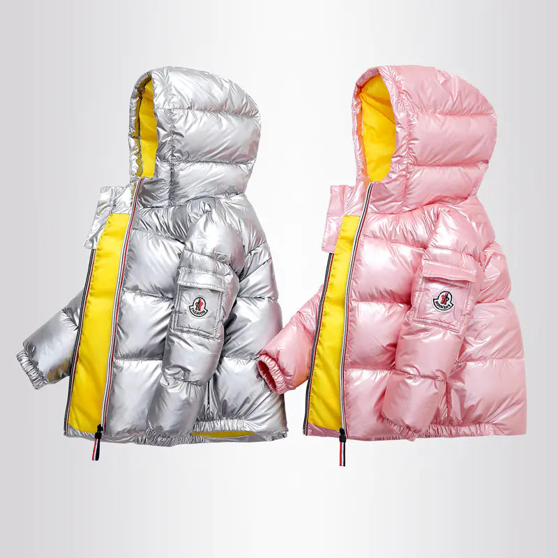 🧥: Shiny Down Jacket for Kids - Lightweight Winter Outerwear