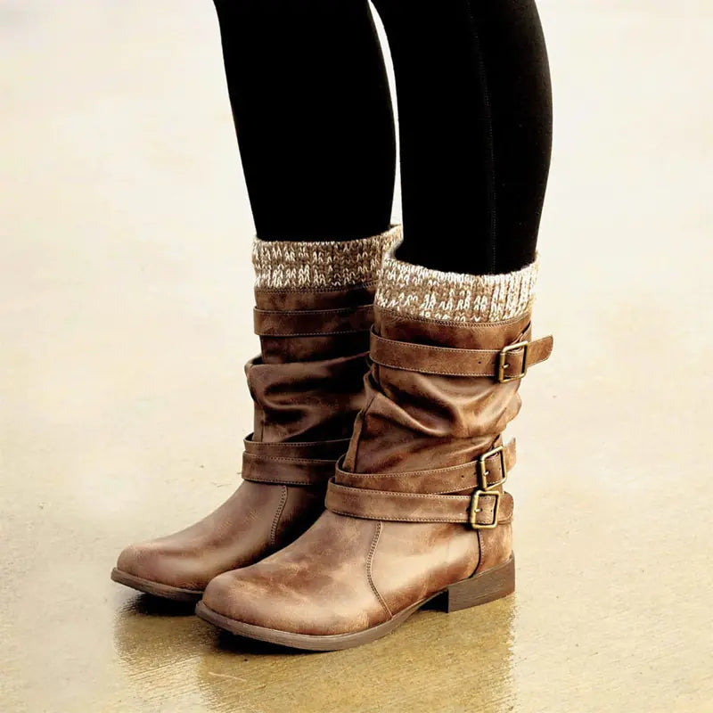 👢: Woolen Thick-Heel Women's High Boots - Over-the-Knee Style