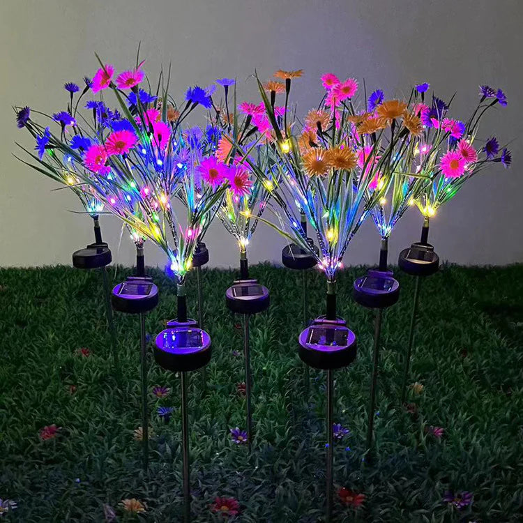 🌸 Solar Garden Lights LED Flower Stake - Waterproof Outdoor Patio Decor