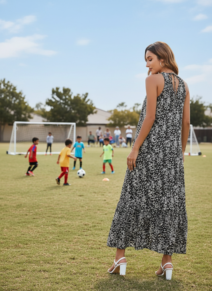 👗: Ditsy Dress - Elegant Floral Print Summer Maxi