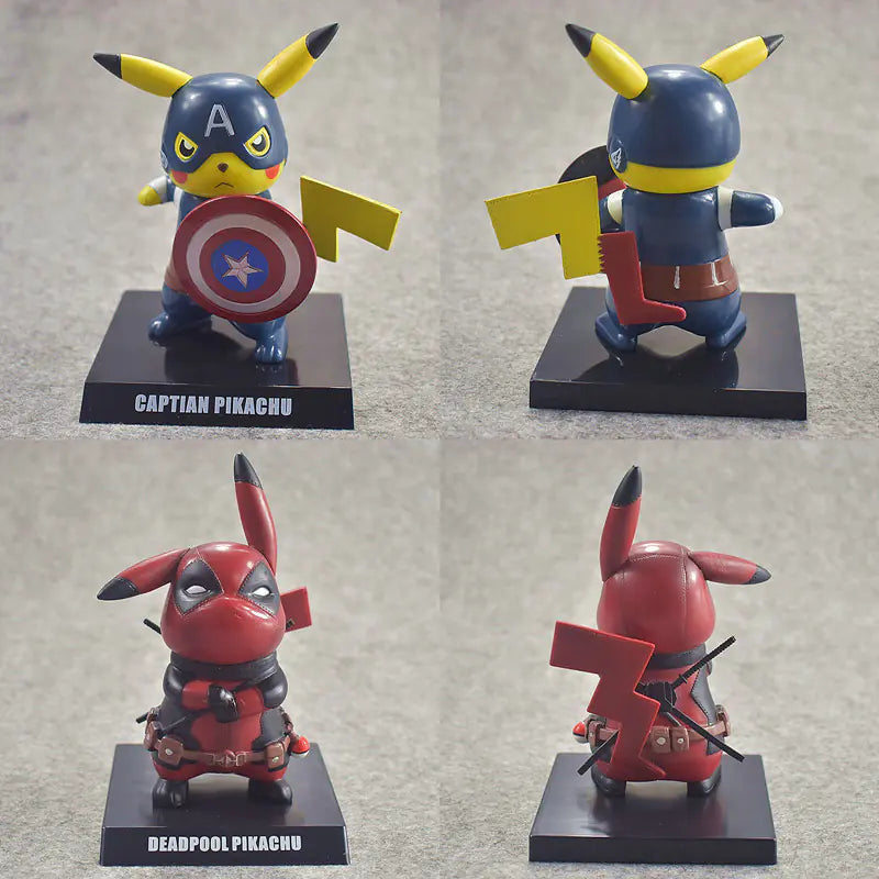 🎮: Pikachu Deadpool Captain America Crossover Figure – Collectible PVC Toy Model