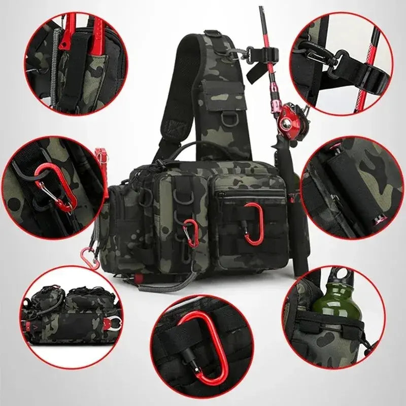 🎣 Fishing Tackle Backpack - Lure Box Gear Storage Bag for Anglers