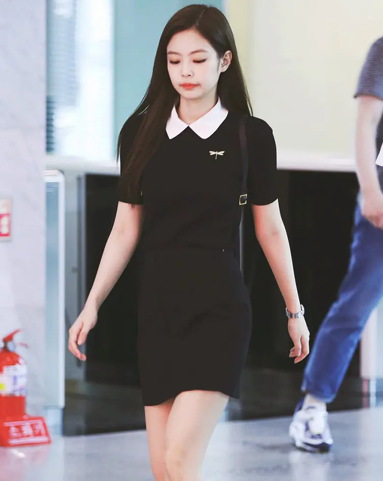 👗: Jennie Style Blackpink Inspired Polo Knit Top for Women