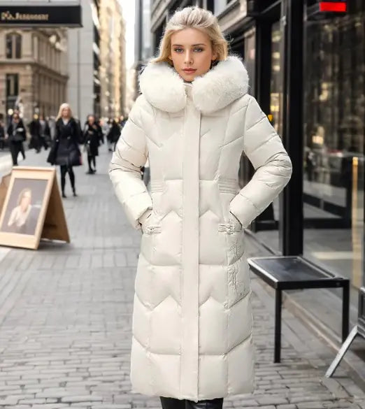 🧥: Fur Collar Winter Coat - Elegant Cotton-Padded Outerwear