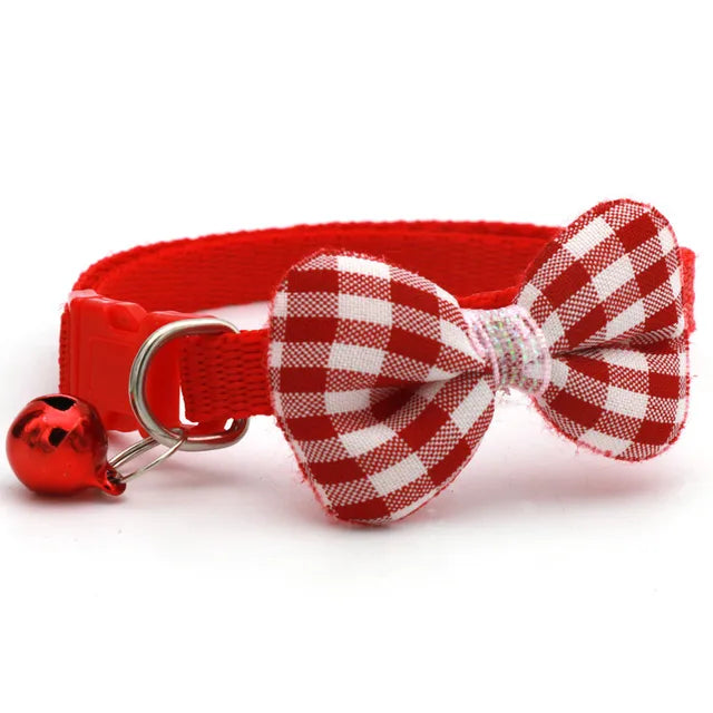 Plaid Print Pet Bow Tie Collar