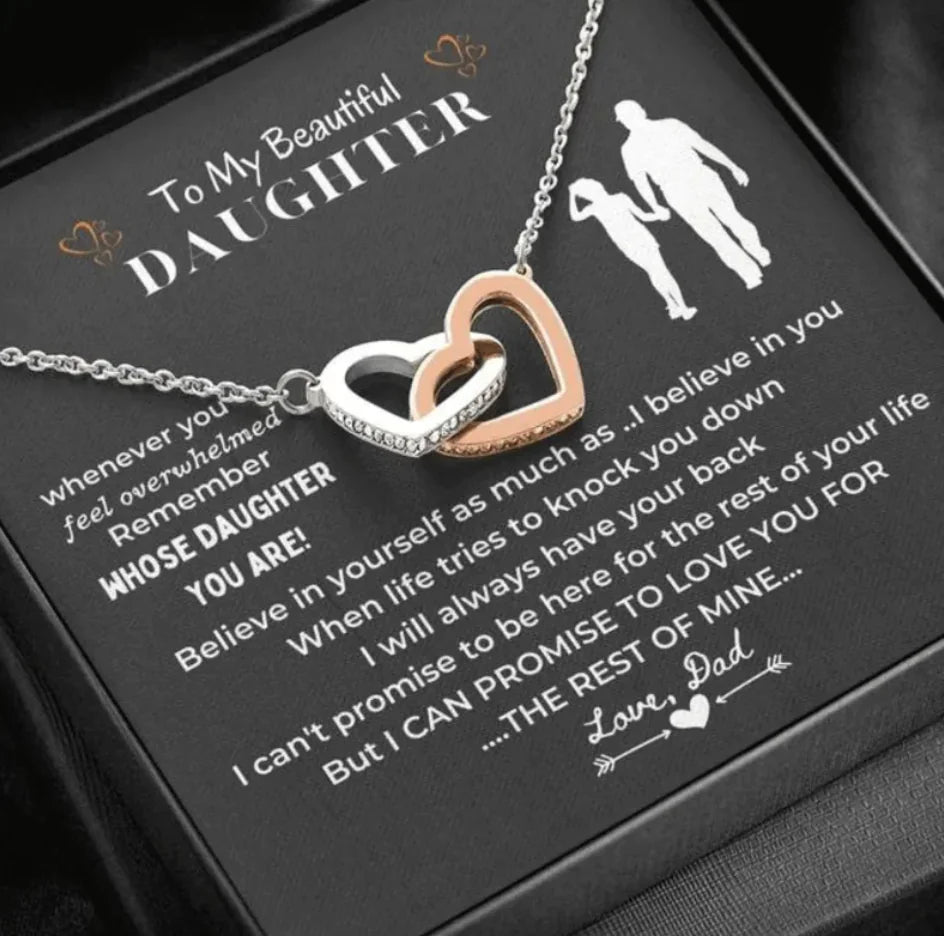 Silver Double Heart Mood Necklace