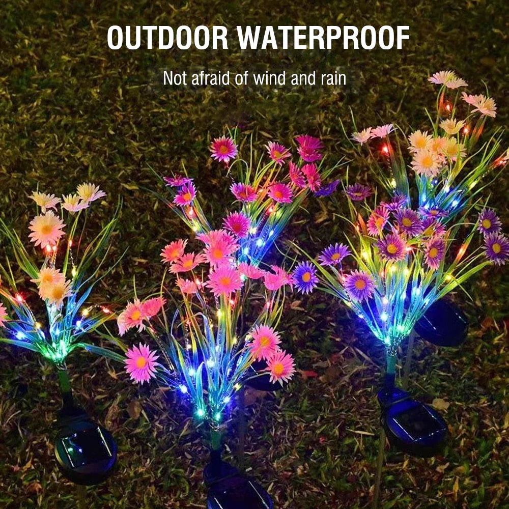 🌸 Solar Garden Lights LED Flower Stake - Waterproof Outdoor Patio Decor