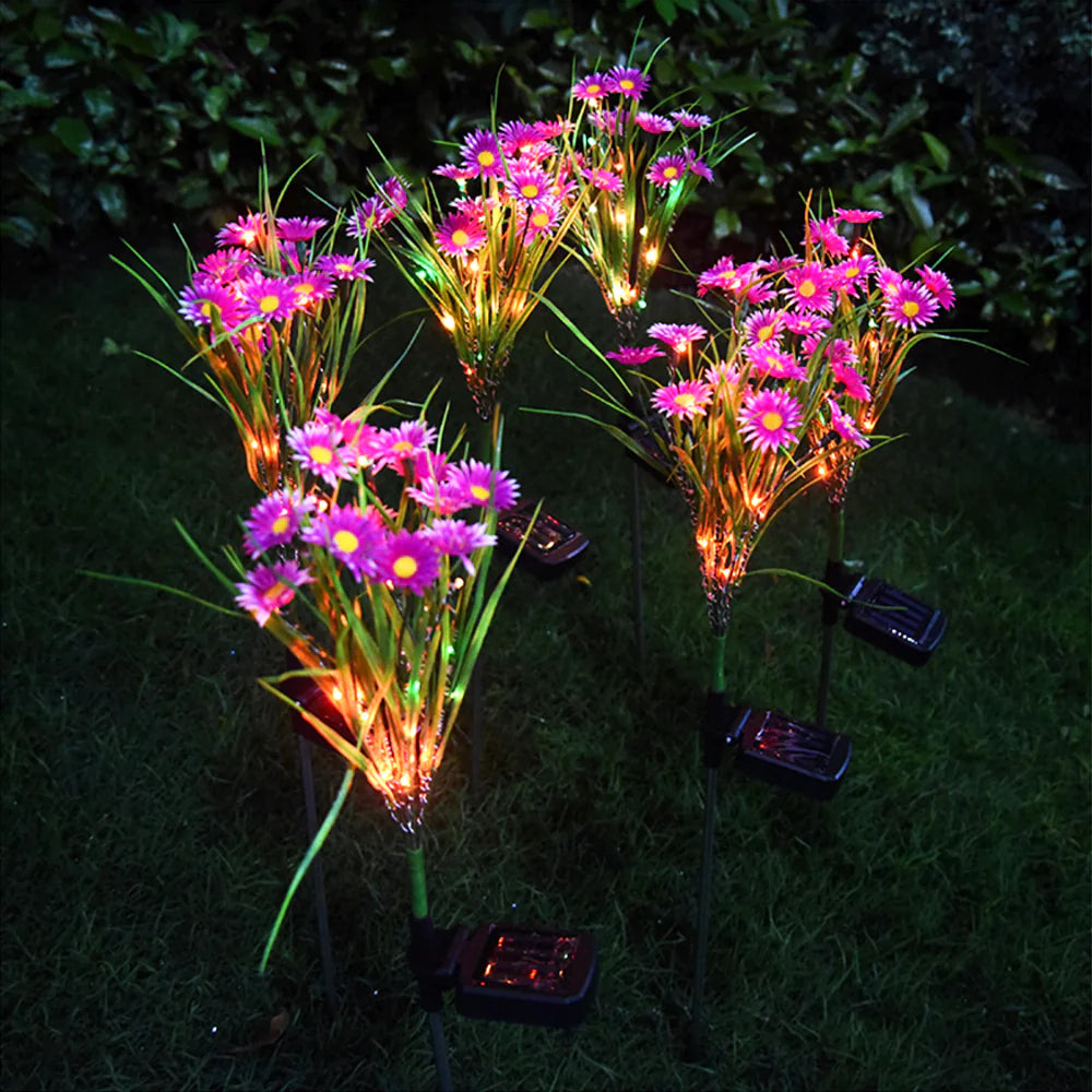 🌸 Solar Garden Lights LED Flower Stake - Waterproof Outdoor Patio Decor
