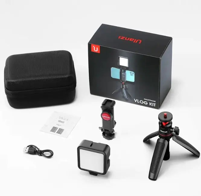 📱: Mobile Phone Vlog Selfie Stick with Fill Light & Bracket