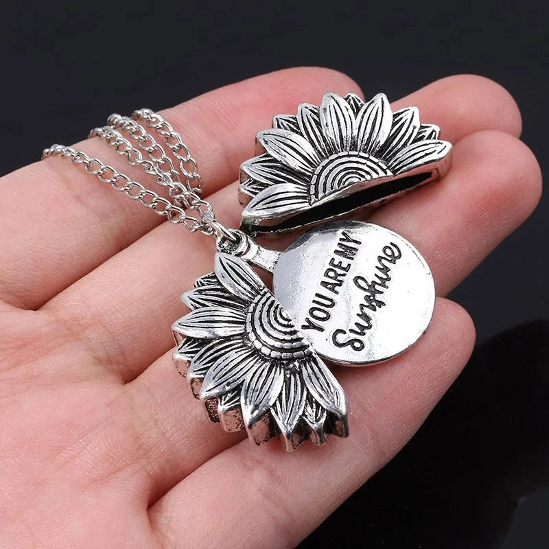 Sunflower Necklace And Hidden Message Necklace