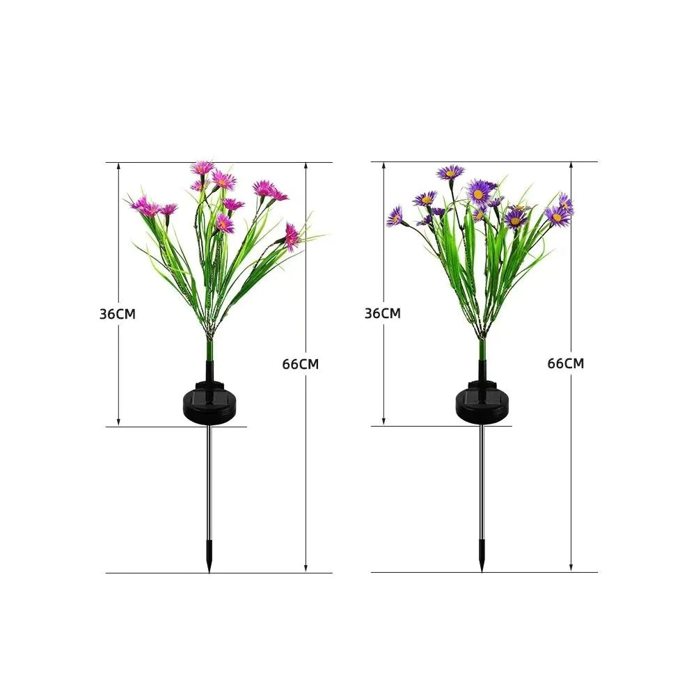 🌸 Solar Garden Lights LED Flower Stake - Waterproof Outdoor Patio Decor