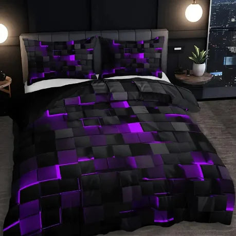 🛏️: Abstract Grid Series Quilt Cover Digital Printing Bedding