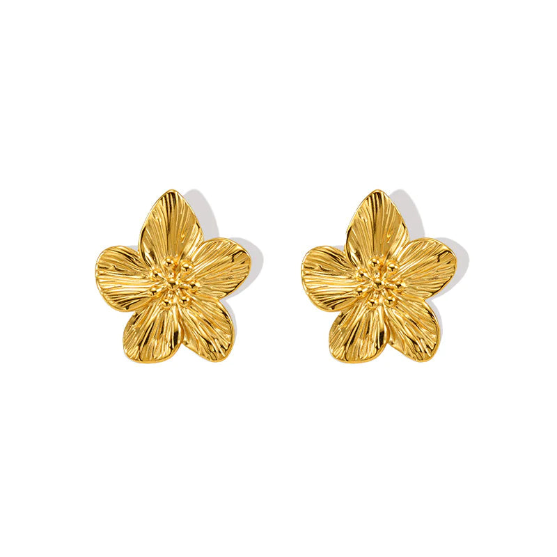 💎: Chic Gold Petal Drop Stud Earrings