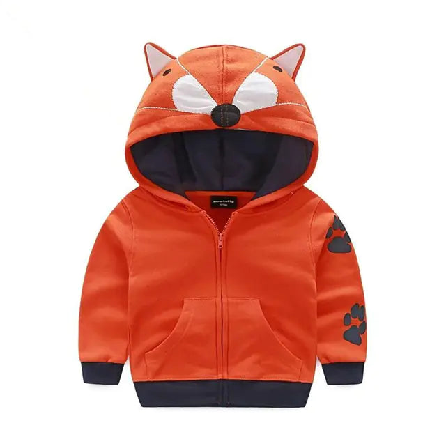 🐯: Kids Cartoon Tiger Fox Ear Hooded Jacket for Boys