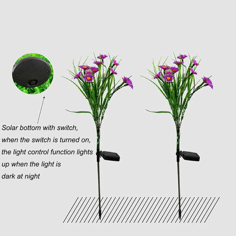 🌸 Solar Garden Lights LED Flower Stake - Waterproof Outdoor Patio Decor