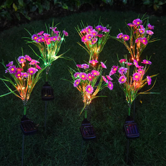 🌸 Solar Garden Lights LED Flower Stake - Waterproof Outdoor Patio Decor