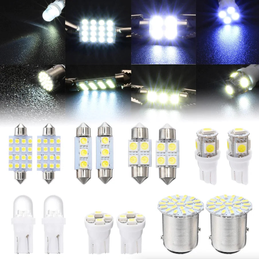 💡: 14-Piece T10 36mm LED Interior Car Accessories Kit - Map, Dome & License Plate Lights