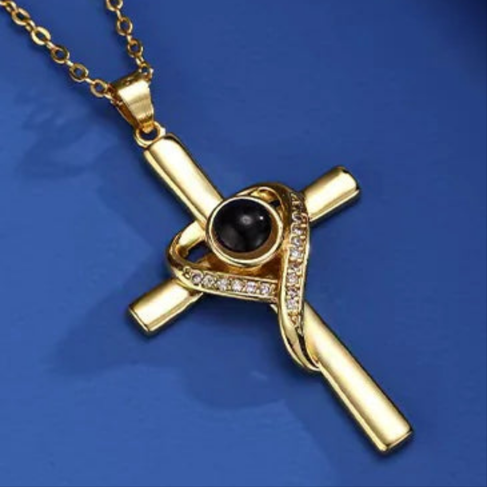 ✝️: Cross with Heart Shaped Pendant