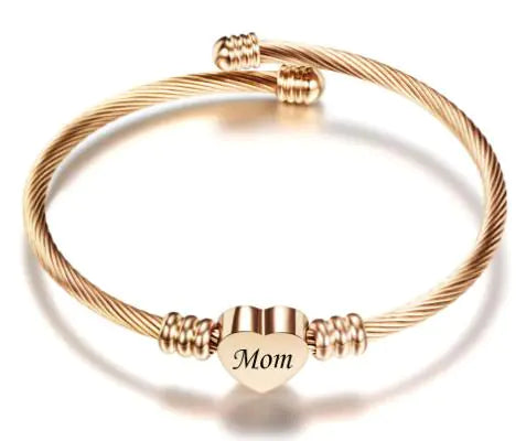 💖: Stainless Steel Braided Bracelet for Mom - Mother's Day Gift Jewelry