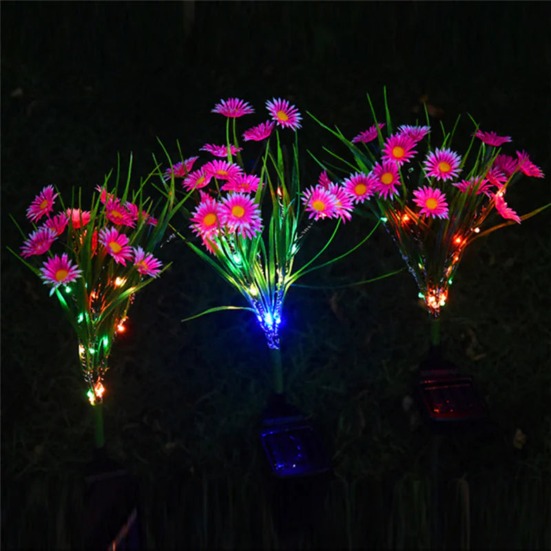🌸 Solar Garden Lights LED Flower Stake - Waterproof Outdoor Patio Decor