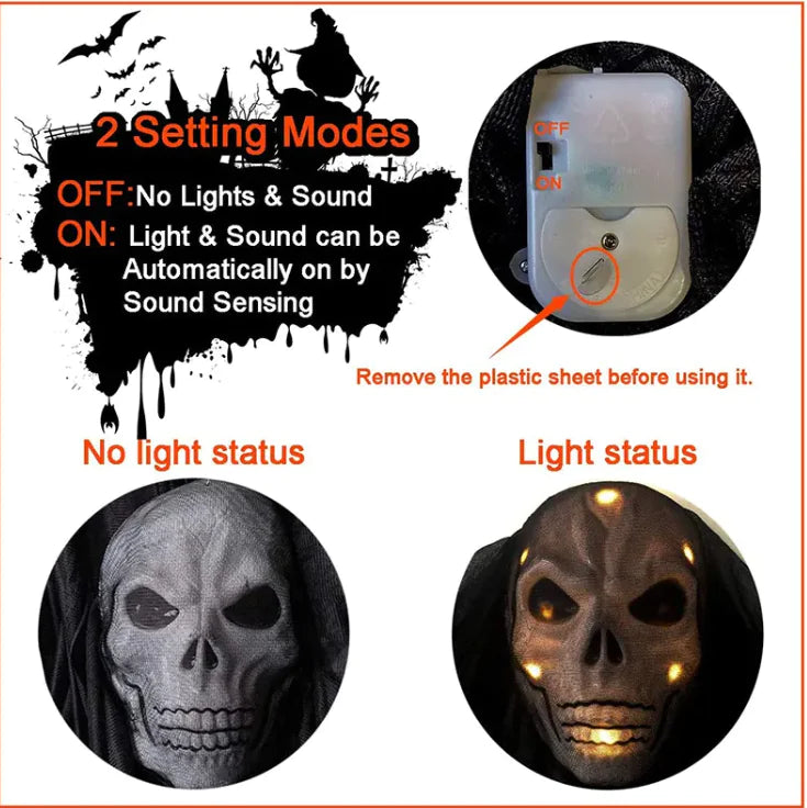 🎃: LED Hanging Skull Ghost Halloween Decor
