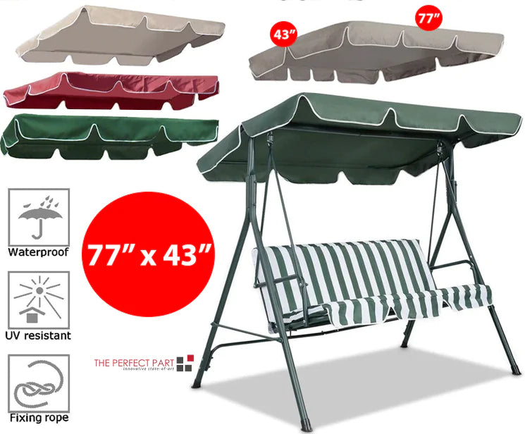 🏡: 77"x43" Patio Garden Swing Canopy Replacement - 300D Cover