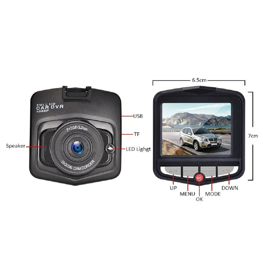 📹: 2.4" Full HD 1080P Dash Cam - Car DVR Front/Rear Camera with Night Vision